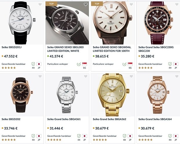 Seiko Grand Seiko horloges | Seiko Grand Seiko horloge kopen en vergelijken bij Chrono24