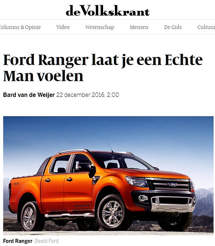 Ford Ranger Volkskrant