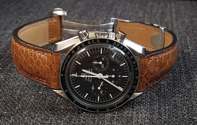 Speedmaster cognac struisvogelpoot2