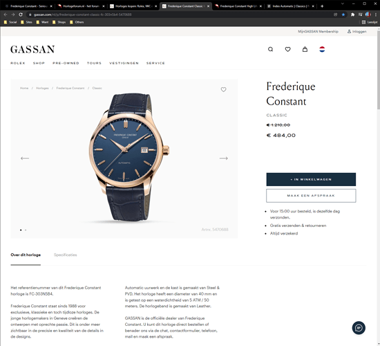 Frederique Constant Classic horloge - Google Chrome 22_12_2021 23_35_13