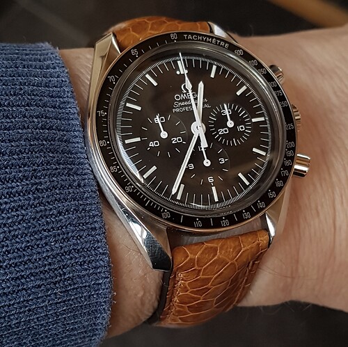 Speedmaster cognac struisvogelpoot