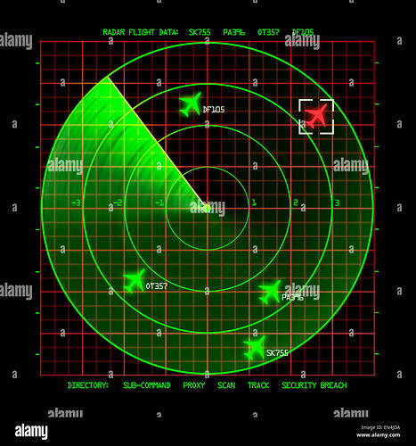 airport-air-traffic-control-radar-screen-with-planes-on-a-grid-EN4JDA
