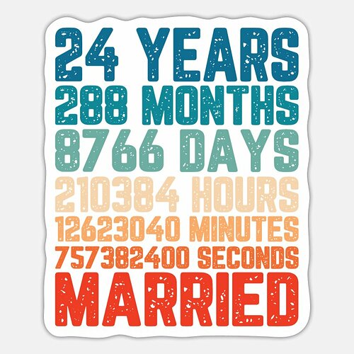 24-jaar-getrouwd-huwelijk-saying-gift-sticker
