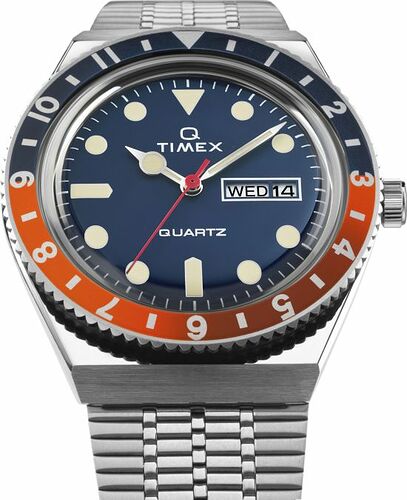 Q-Timex-with-New-Colours-2020-Blue-dial-with-blue-orange-bezel-ring-1