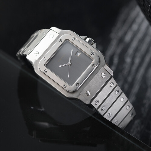 W-1771 Cartier Santos Slate Grey Dial Box and Paper Set_009_1x1