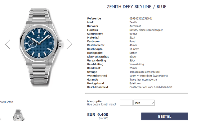 Zenith Defy Skyline