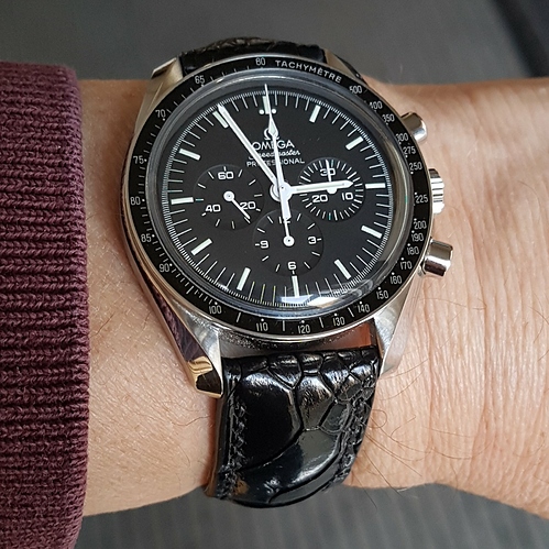 Speedmaster zwart struisvogel poot