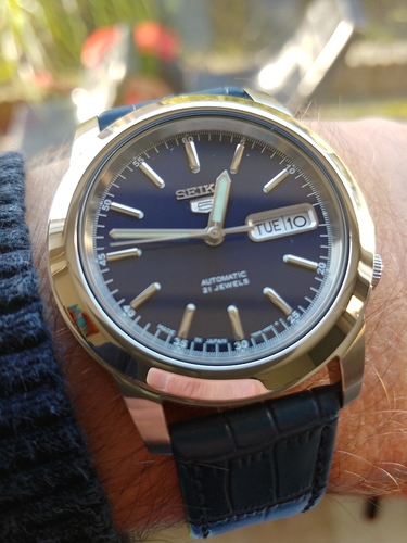 seiko5 blauw