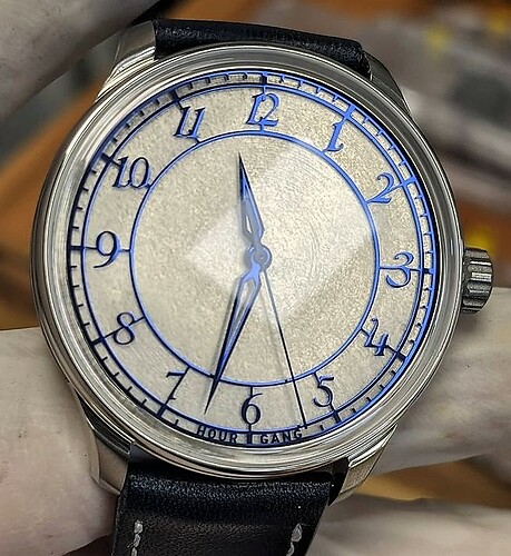 sartory-billard-sb04 white grainy sector dial blued hands