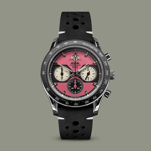Front-nezumi-voiture-pink-panther-watch-black-strap