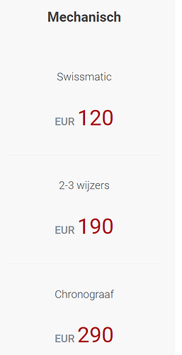 tissot prijzen