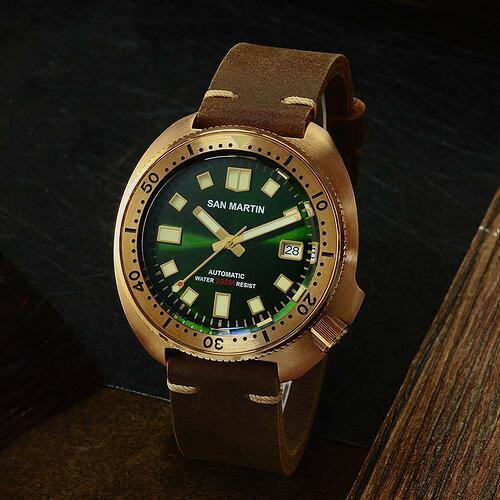 San-Martin-New-Bronze-Tuna-6105-diving-watches-200m-Water-Resistant-Shark-leather-strap-men-automatic