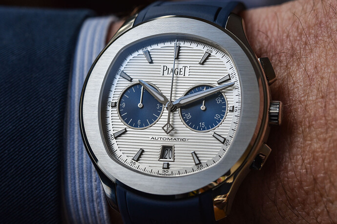 Piaget-Polo-Blue-Panda-Automatic-Chronograph-42mm-Rubber-Strap-G0A46013-hands-on-3