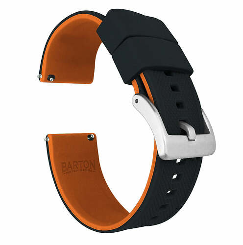 black-top-pumpkin-orange-bottom-elite-silicone-elite-silicone-barton-watch-bands-22mm-stainless-steel-standard-774986
