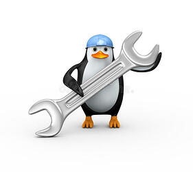 d-pinguïn-die-grote-moersleutel-houden-58095236