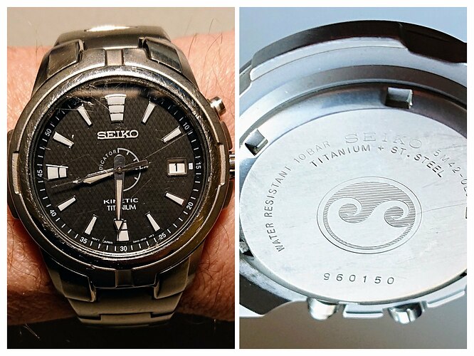Seiko Kinetic-Titanium collage