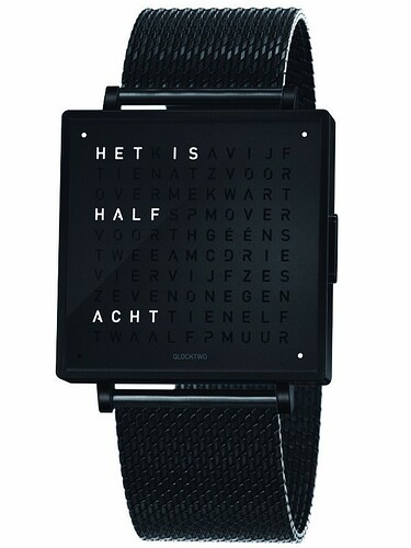 qlocktwo-w39-black-steel-milanese-mesh-zwart-black-front-koster-horloge-nl-max-w900