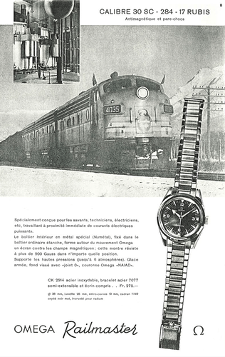 Omega Railmaster Advertisement from 1959