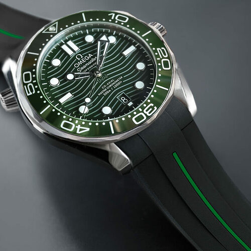 Black-and-Green-Rubber-Strap-for-Omega-Seamaster-Diver-300mm