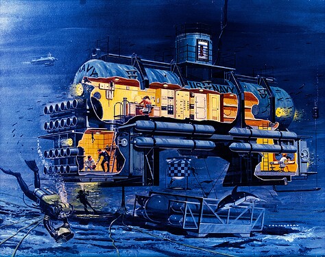 U.S. Navy SEALAB 2 Habitat painting from Bob Barth