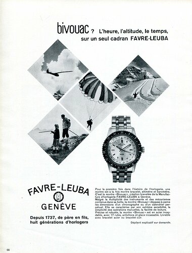 Favre-Leuba Bivouac advert 1964