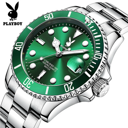 Mannen-Horloge-Playboy-Luxe-Mode-Waterdichte-Datum-Klok-Mannelijke-Sport-Groene-Horloge-Mannen-Quartz-Horloge-Relogio