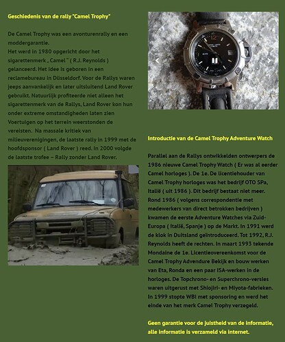 Geschiedenis Camel Trophy