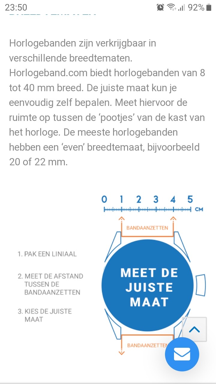 Horloge best sale maat meten
