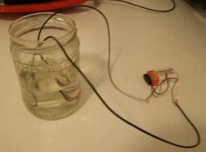 Electrolysis in jar