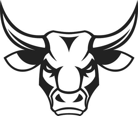 55751169-vector-illustratie-het-hoofd-van-een-woeste-stier-op-een-witte-achtergrond