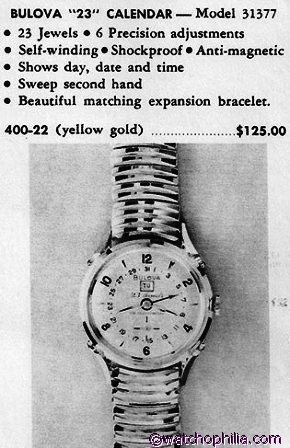 Ad Bulova 23 Calendar 1960