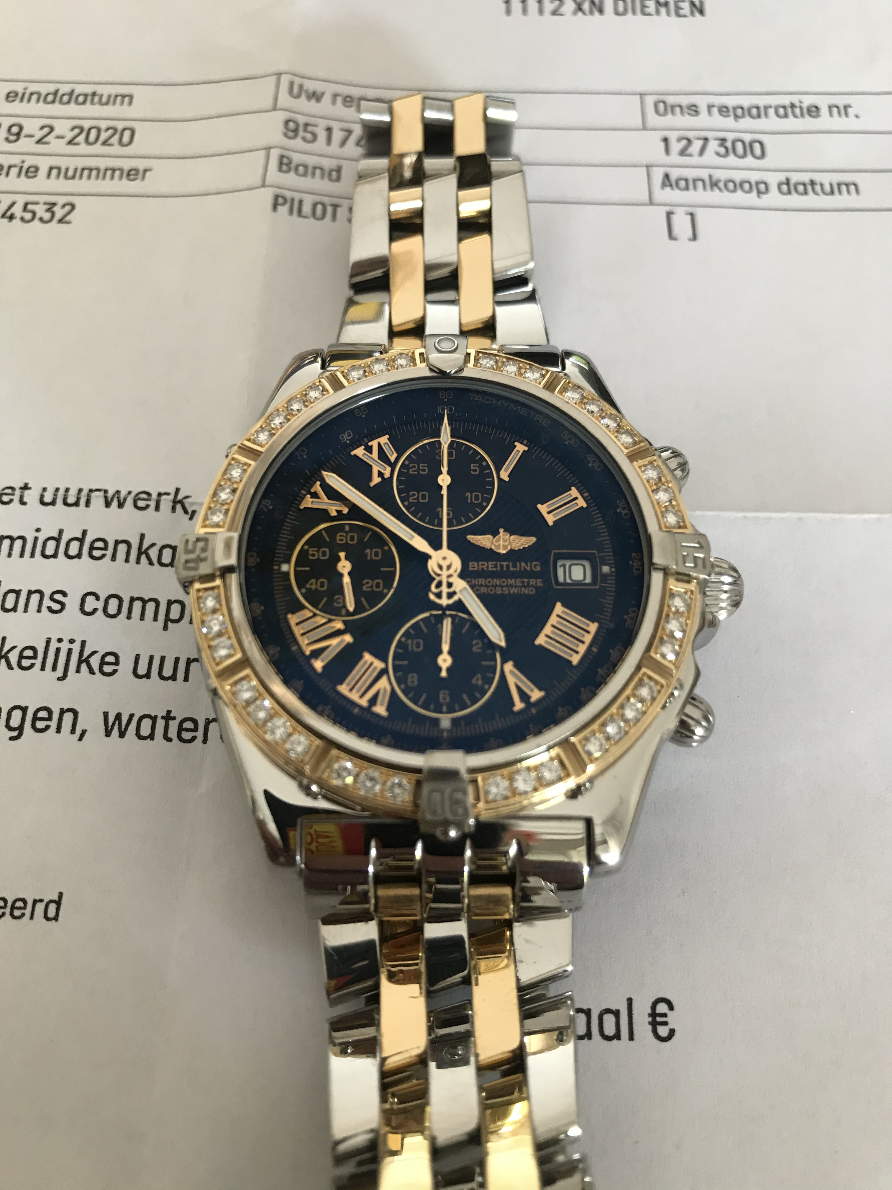 Breitling D13355 two tone met 18k gouden bezel factory set stenen. -  Horlogemarkt (horloges) - Horlogeforum.nl - het forum voor liefhebbers van  horloges