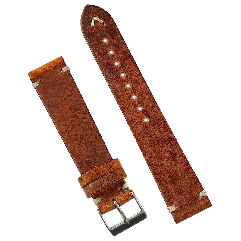 18mm19mm20mm21mm22mmCognacItalianClassicVintageLeatherWatchBandStrap2