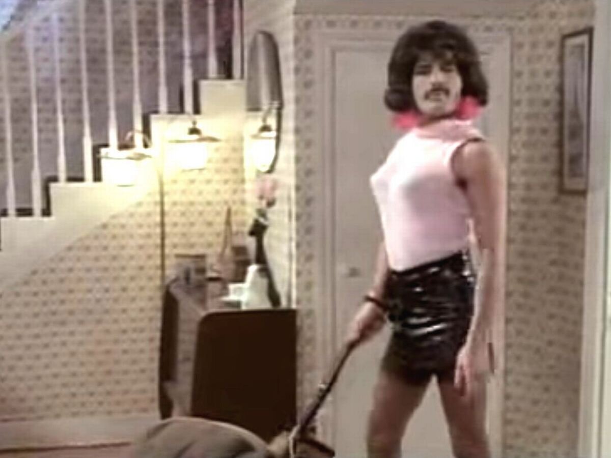 Freddie Mercury vacuuming